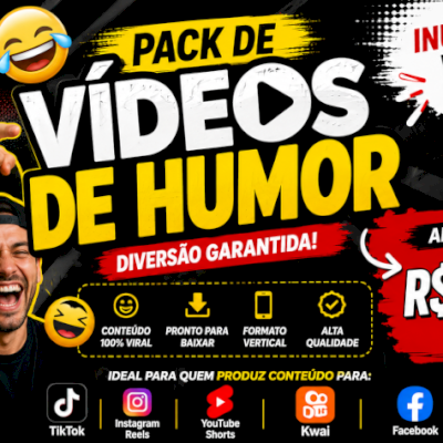 36 Vídeos de Humor – TikTok, Reels, Shorts, Kwai e Facebook -ENTREGA AUTOMÁTICA