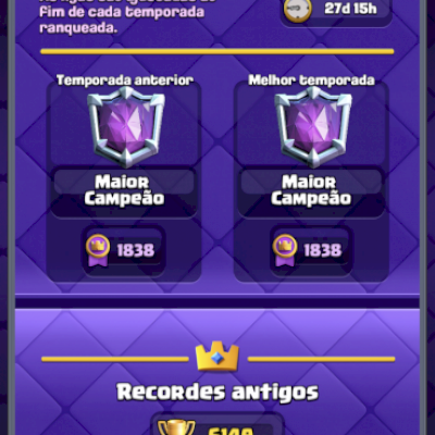 CONTA CLASH ROYALE MAIOR CAMPEÃO