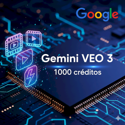 Gemini Pro com 1000 Créditos Veo 3 com 1000 créditos geração de vídeos