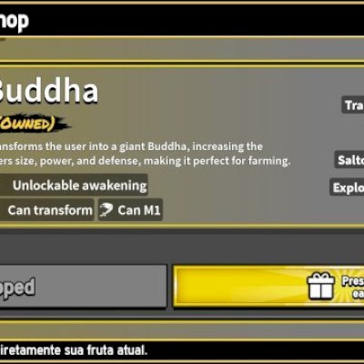 Conta de blox fruits cheia de gamepass,buddah permanente,5 slot de frutas