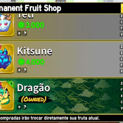 Conta Blox Fruits com Dragon perm + YETI Ingerida + Draco v4 FULL - Tudo do Jogo