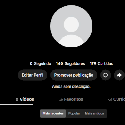 CONTA TIK TOK 140 SEGUIDORES E 179 CURTIDAS (CONTAS TIK TOK)