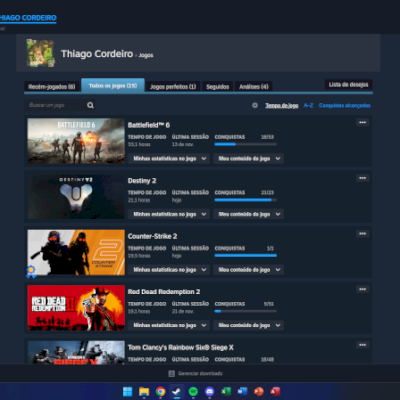 VENDO CONTA NA STEAM COM 13 JOGOS