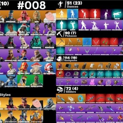 Conta Fortnite | 124 Skins | Peter Griffin | Zeus | Poseidon | Korra