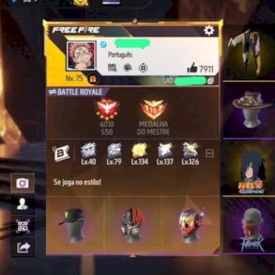 CONTA FREE FIRE ANTIGA GEMADA