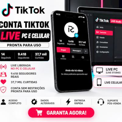 🔥 CONTA TIKTOK 9.4k SEGUIDORES REAIS— LIVE PC + CELULAR