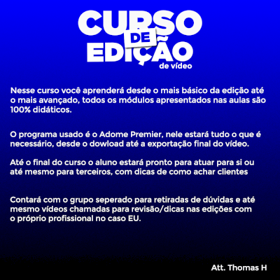 Curso de Edição Profissional (15 primeiros com curso de Thumbnails)