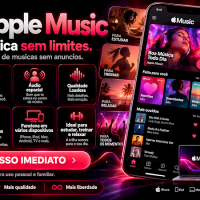 Apple Music Premium | 5 Meses +100 Milhões de Músicas - Ative Agora
