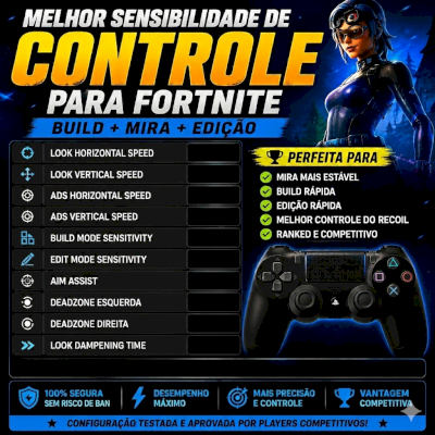 🎮 MELHOR SENSIBILIDADE DE CONTROLE PARA FORTNITE | BUILD + MIRA + EDIÇÃO
