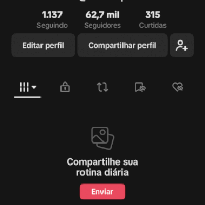 conta de tiktok com 62,6k de seguidores