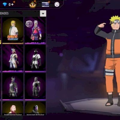 Conta FF com parceria do Naruto
