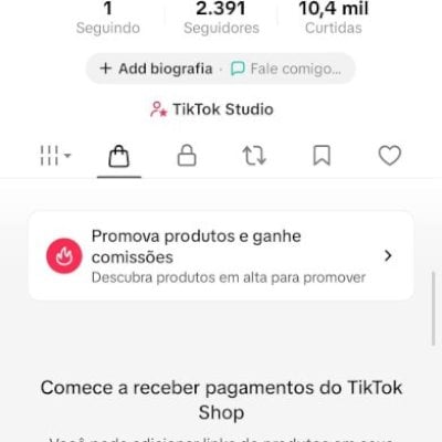 CONTA DO TIKTOK COM SHOP ATIVO +2,3K SEGUIDORES (ENGAJAMENTO REAL)