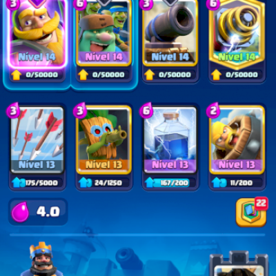 Conta fervendo de boa! Level 35 com 4 evoluções, 7500 troféus arena 20