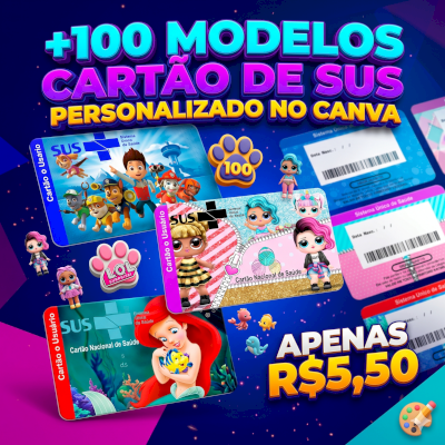 Pack Para Cartão Do Sus Personalizado +100 modelos editáveis