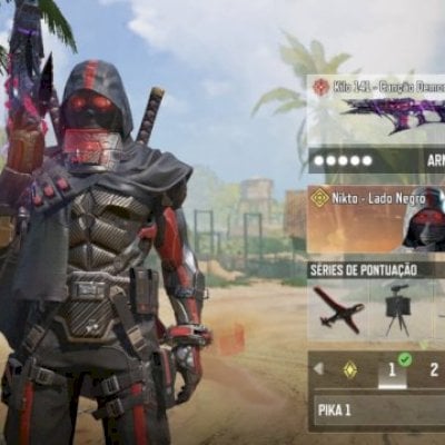 Conta INSANA season 1, com armas e personagens míticas