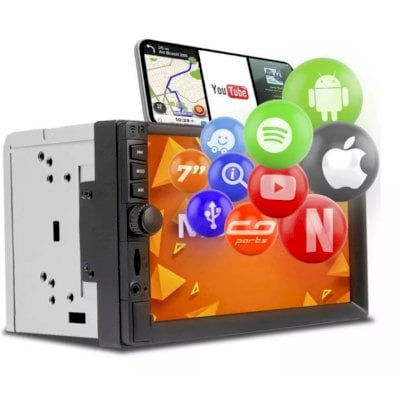 Central Multimídia Multilaser Gp345 2 Din Bluetooth Espelhado em black