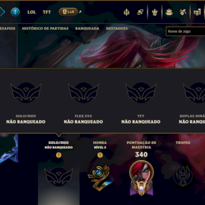 Unranked com 150 Champs e 216 Skins ( MID / ADC / JG )