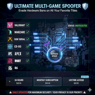 spoofer remove ban hwid e etc. VITALICIO