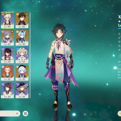 Conta 1.0 Genshin (Xiao, Eula, Venti, Zhongli, Keqing, Diluc, Jean, Qiqi, NinC6)