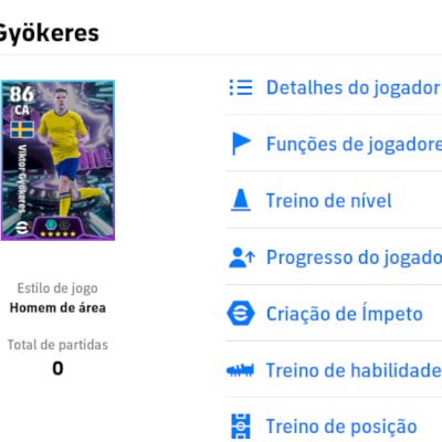 Conta efootball com Gyokeres 105