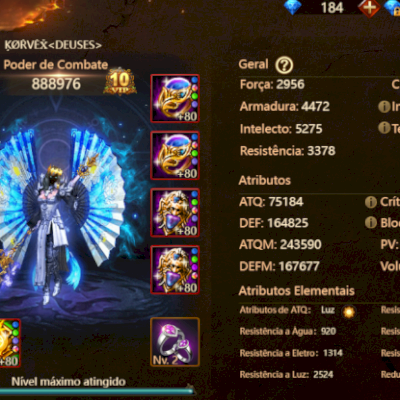 Wartune Ultra s101 acc Mago 890k de poder atena 112k 4 estrelas