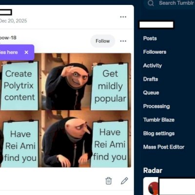 Conta Tumblr com atividade, conta adulta + Conta feminina antiga 2018