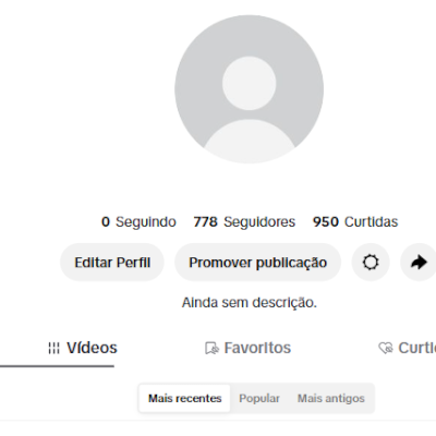 CONTA TIK TOK 778 SEGUIDORES E 950 CURTIDAS (CONTAS TIK TOK)