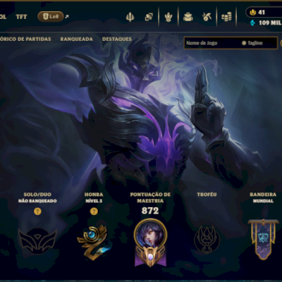 CONTA LOL LV 660 - 5 SKINS ULTIMATES - 9 SKIN VITORIOSAS - 7 SKINS MITICAS