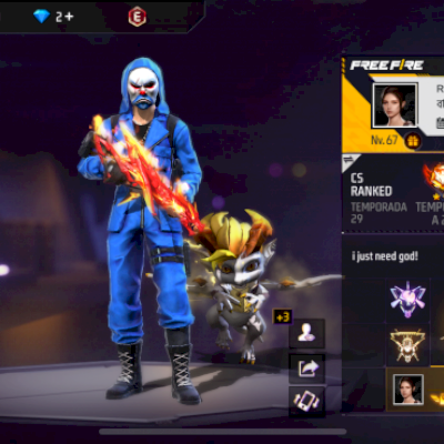 Vendo conta de Free Fire com skin de incubadora antigas e armas evolutivas.