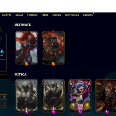 Vende-se Conta com 282 Skins 2 Ultimates, 7 Míticas entre outras