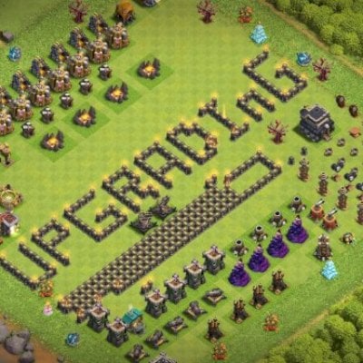 Centro de Vila 9 (99% full) + 3.700 gemas + Decorações (5 construtores)