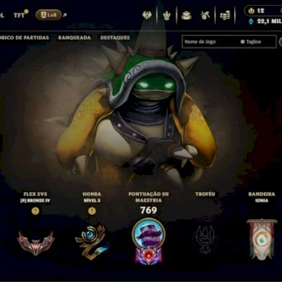 Conta lol de colecionador extremamente rara rammus rei, kayle juiza, neo pax jax
