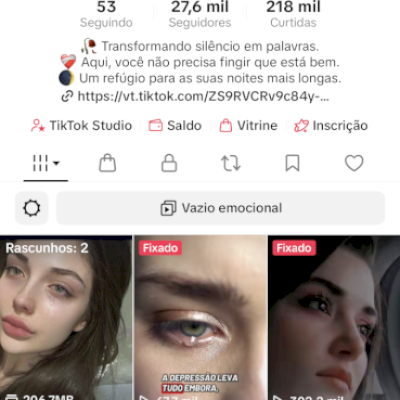 VENDO CONTA DARK MONETIZADO 27,6mil seguidores