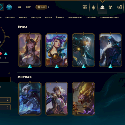 Platina 3 com 45 Champs e 8 Skins