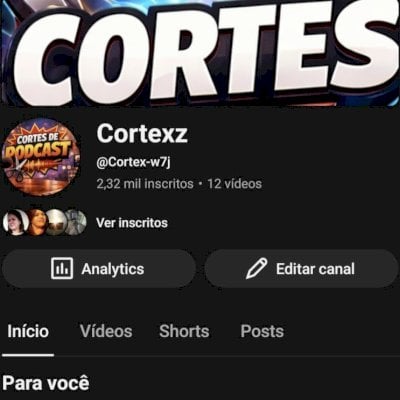Canal do YouTube com 2320 inscritos tem uma média boa de visualização