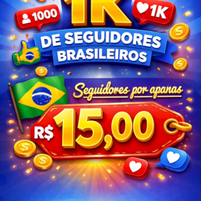 Instagram - 1000 Seguidores BRASILEIROS - Alta Qualidade - COM REPOSIÇÃO !