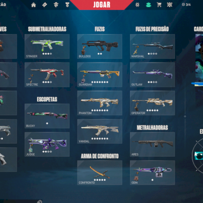 Conta do valorant com 5 vandal e 3 facas e 5 passes
