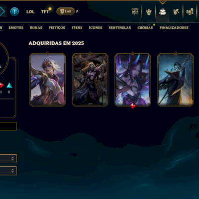 Ouro 3 com 60 Champs e 4 Skins