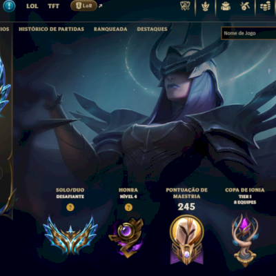 CONTA CHALLENGER COM SKINS RARAS