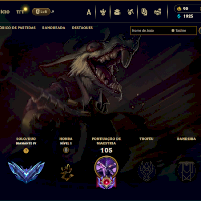 CONTA LOL 100% SEGURA | FULL ACESSO | 22 SKINS | 73% WR | UPADA POR MIM