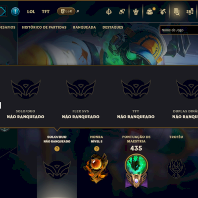Unranked com 150 Champs e 185 Skins ( MID / TOP / JG )