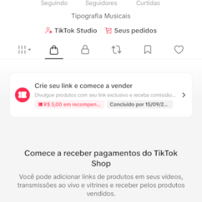 TIKTOK SHOP ATIVO 1.7K SEGUIDORES