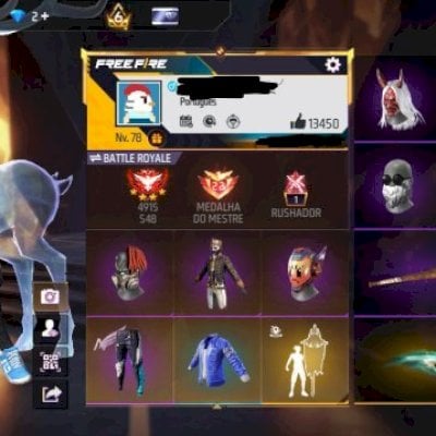 Conta free fire LEVEL 78 passes antigos super roros