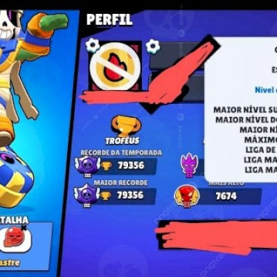 Conta de 2018-79k com Skins e Passes (alem do pro) 372 gemas com kaze e mais