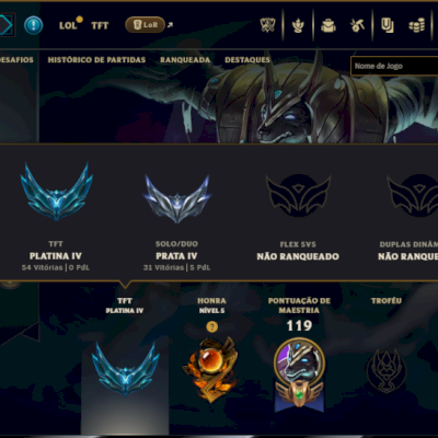 Prata 4 com 65 Champs e 12 Skins