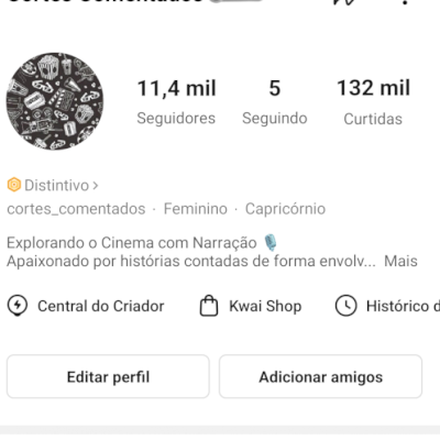 Conta Kwai 11k de seguidores