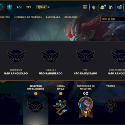 Unranked com 40 Champs e 7 Skins