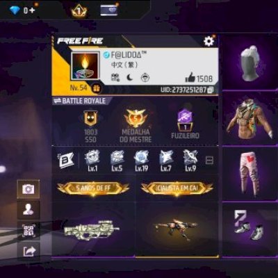 CONTA DE FREE FIRE BOA PARA INICIAR/ALGUMAS COMBINAÇÕES LEGAIS/CHEGA COM AS NOTA