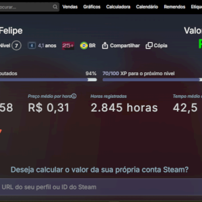 Conta Steam, diversos jogos e investimento alto