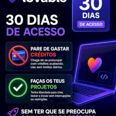 LOVABLE - EXTENSÃO CONGELA CRÉDITOS + SUPORTE 30 DIAS